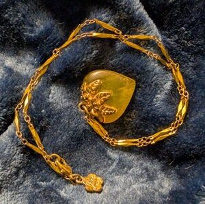 RARE FIND Vintage 70's Shalala Paris Heart Shaped Goldtone Necklace